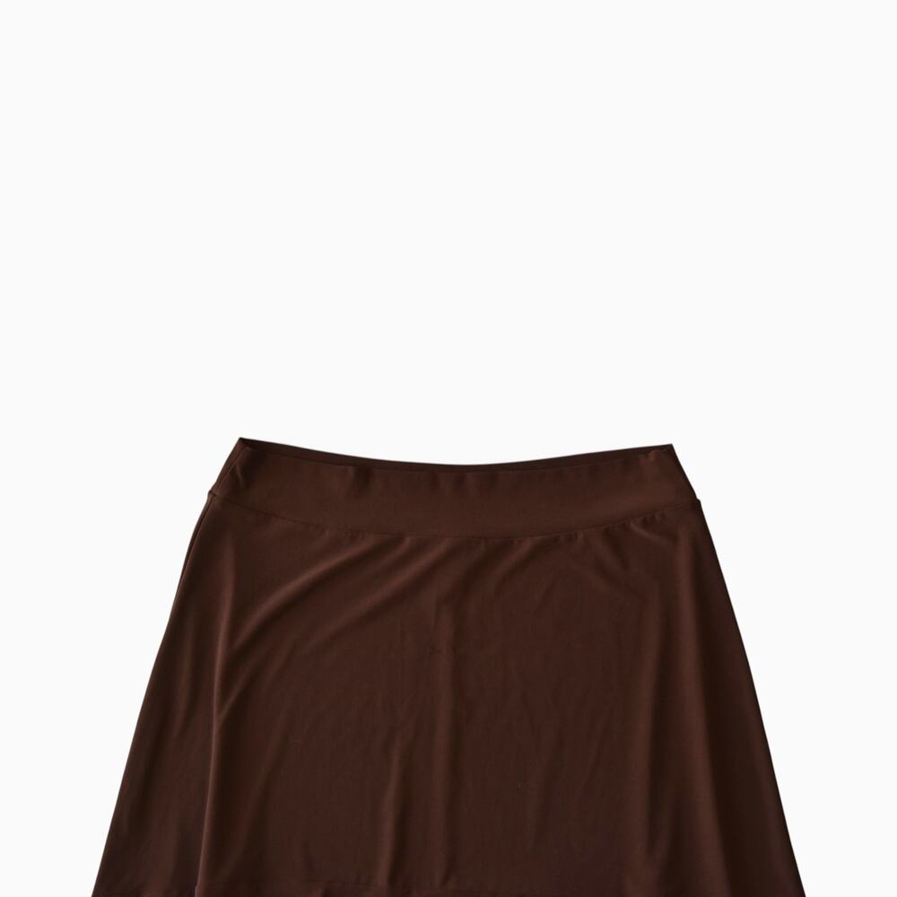 Y2K Dark Brown Flowy A Line Midi Skirt Size Large - Picture 2 of 4